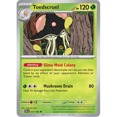 Toedscruel 017/182 Uncommon Scarlet & Violet Paradox Rift Pokemon Card