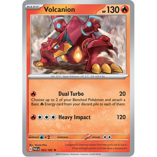 Volcanion 022/182 Rare Scarlet & Violet Paradox Rift Pokemon Card