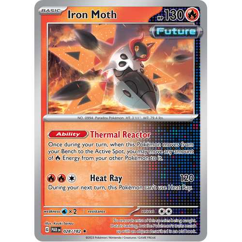 Iron Moth 028/182 Rare Scarlet & Violet Paradox Rift Pokemon Card