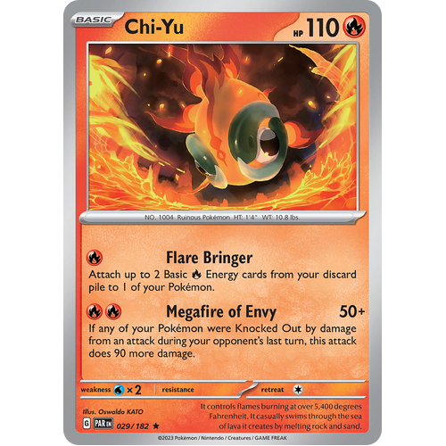 Chi-Yu 029/182 Rare Scarlet & Violet Paradox Rift Pokemon Card