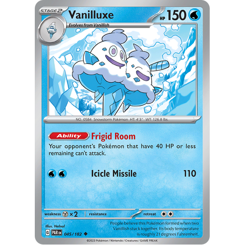 Vanilluxe 045/182 Uncommon Scarlet & Violet Paradox Rift Pokemon Card