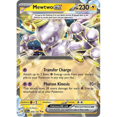 Mewtwo ex 058/182 Double Rare Scarlet & Violet Paradox Rift Pokemon Card