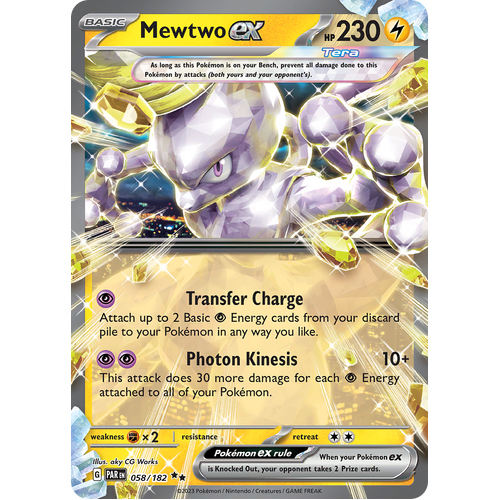Mewtwo ex 058/182 Double Rare Scarlet & Violet Paradox Rift Pokemon Card