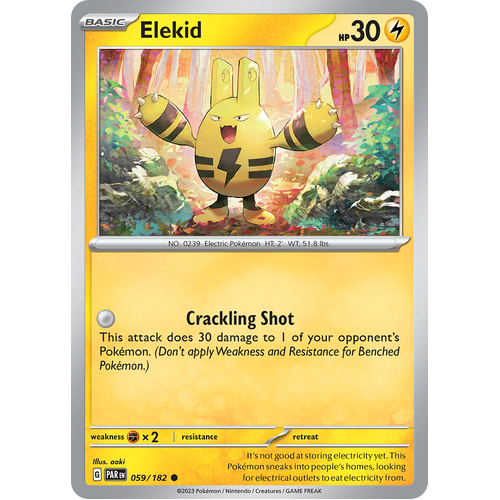 Elekid 059/182 Common Scarlet & Violet Paradox Rift Pokemon Card