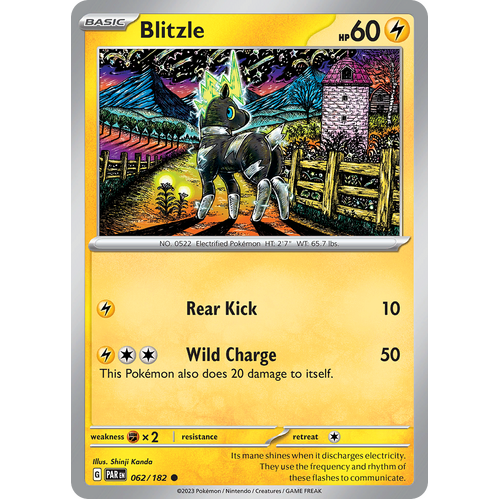 Blitzle 062/182 Uncommon Scarlet & Violet Paradox Rift Pokemon Card