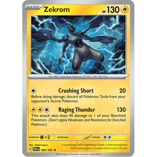 Zekrom 066/182 Rare Scarlet & Violet Paradox Rift Pokemon Card