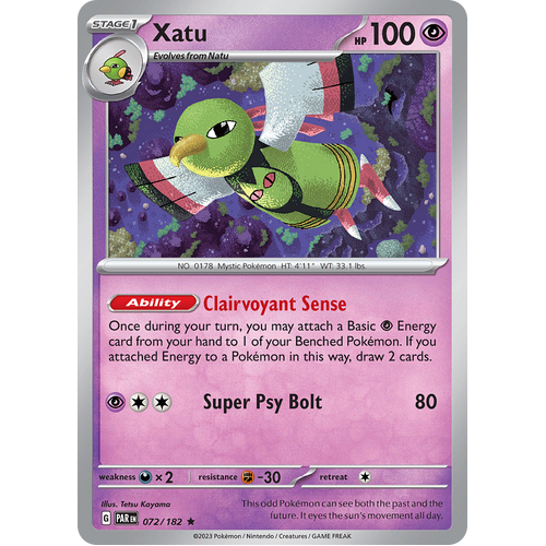 Xatu 072/182 Rare Scarlet & Violet Paradox Rift Pokemon Card