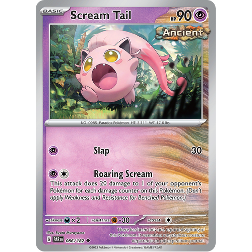 Scream Tail 086/182 Uncommon Scarlet & Violet Paradox Rift Pokemon Card