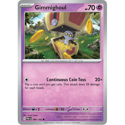 Gimmighoul 088/182 Common Scarlet & Violet Paradox Rift Pokemon Card