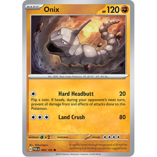 Onix 090/182 Common Scarlet & Violet Paradox Rift Pokemon Card