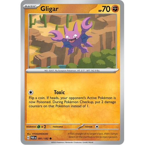 Gligar 091/182 Common Scarlet & Violet Paradox Rift Pokemon Card