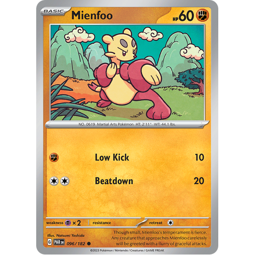 Mienfoo 096/182 Common Scarlet & Violet Paradox Rift Pokemon Card