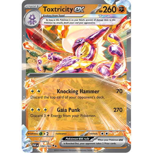 Toxtricity ex 100/182 Double Rare Scarlet & Violet Paradox Rift Pokemon Card