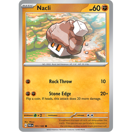 Nacli 101/182 Common Scarlet & Violet Paradox Rift Pokemon Card