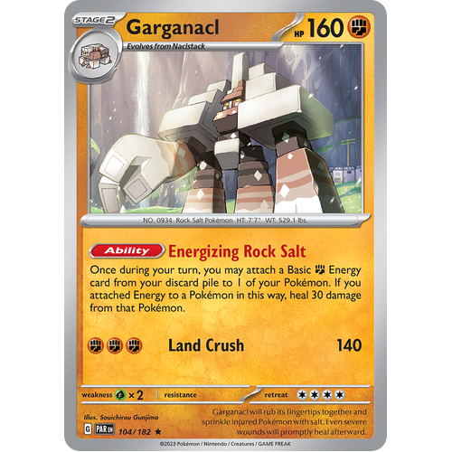 Garganacl 104/182 Rare Scarlet & Violet Paradox Rift Pokemon Card