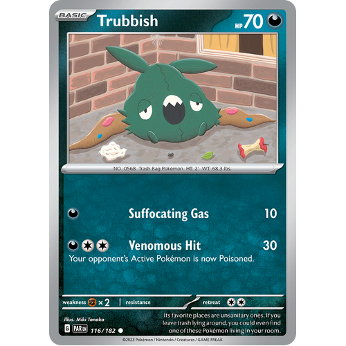 Trubbish 116/182 Common Scarlet & Violet Paradox Rift Pokemon Card