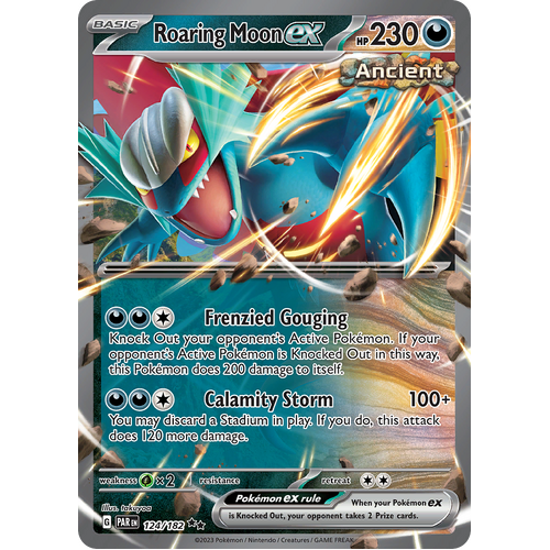 Roaring Moon ex 124/182 Double Rare Scarlet & Violet Paradox Rift Pokemon Card