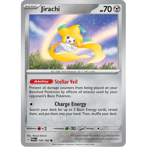 Jirachi 126/182 Common Scarlet & Violet Paradox Rift Pokemon Card