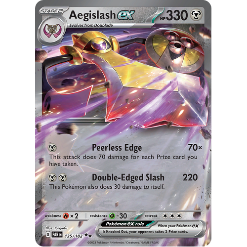 Aegislash ex 135/182 Double Rare Scarlet & Violet Paradox Rift Pokemon Card