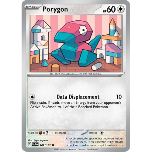 Porygon 142/182 Common Scarlet & Violet Paradox Rift Pokemon Card