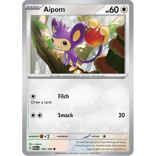 Aipom 145/182 Common Scarlet & Violet Paradox Rift Pokemon Card