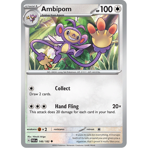 Ambipom 146/182 Uncommon Scarlet & Violet Paradox Rift Pokemon Card