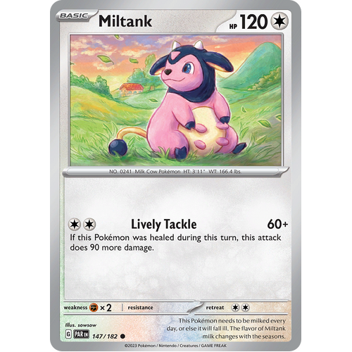 Miltank 147/182 Common Scarlet & Violet Paradox Rift Pokemon Card