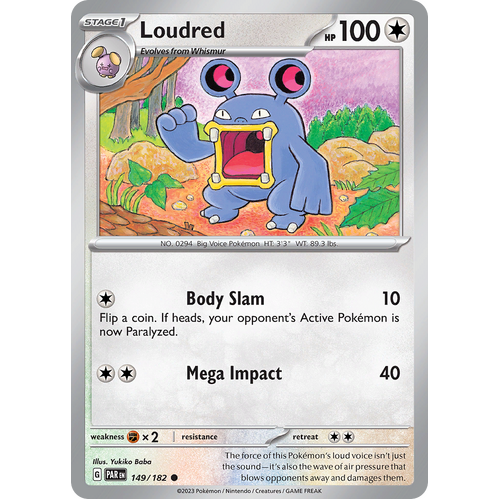Loudred 149/182 Common Scarlet & Violet Paradox Rift Pokemon Card