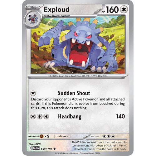 Exploud 150/182 Uncommon Scarlet & Violet Paradox Rift Pokemon Card