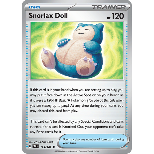 Snorlax Doll 175/182 Uncommon Scarlet & Violet Paradox Rift Pokemon Card