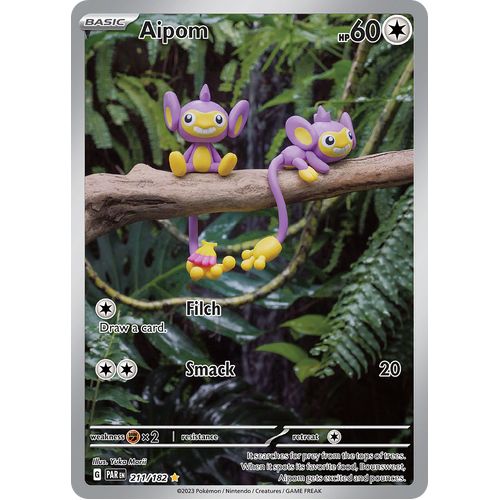 Aipom 211/182 Illustration Rare Scarlet & Violet Paradox Rift Pokemon Card