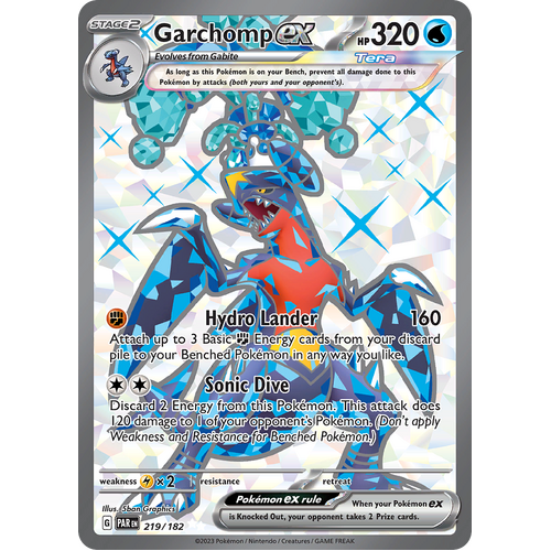 Garchomp ex 219/182 Ultra Rare Scarlet & Violet Paradox Rift Pokemon Card