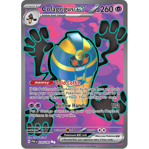 Cofagrigus ex 224/182 Ultra Rare Scarlet & Violet Paradox Rift Pokemon Card