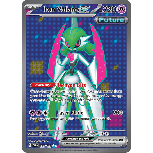 Iron Valiant ex 225/182 Ultra Rare Scarlet & Violet Paradox Rift Pokemon Card