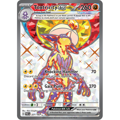 Toxtricity ex 227/182 Ultra Rare Scarlet & Violet Paradox Rift Pokemon Card