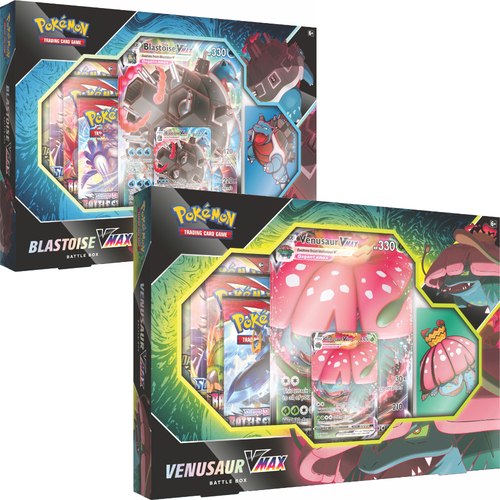 Pre-order Venusaur & Blastoise VMAX Battle Box SET