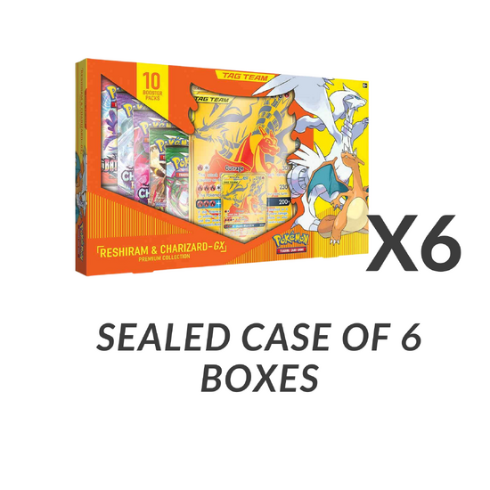 SEALED CASE OF 6 Charizard Reshiram GX Premium Collection BOXES