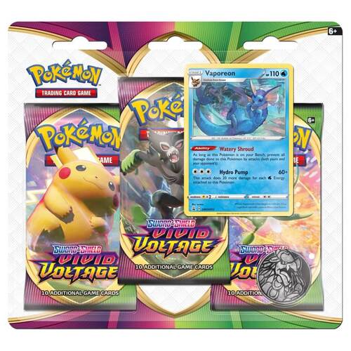 Sword & Shield Vivid Voltage Three Pack Blister (Random Promo)