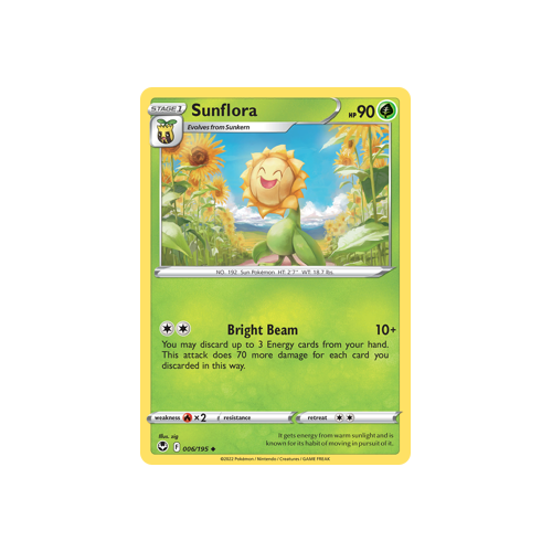 Sunflora 006/195 Uncommon Silver Tempest Pokemon Card Single