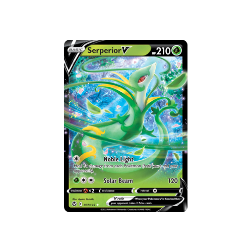 Serperior V 007/195 Ultra Rare Silver Tempest Pokemon Card Single