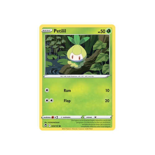 Petilil 009/195 Common Silver Tempest Pokemon Card Single