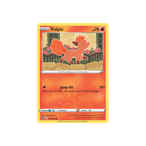 Vulpix 017/195 Common Silver Tempest Pokemon Card Single