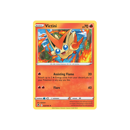 Victini 023/195 Rare Silver Tempest Pokemon Card Single