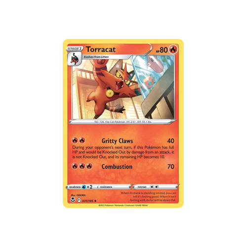 Torracat 031/195 Uncommon Silver Tempest Pokemon Card Single