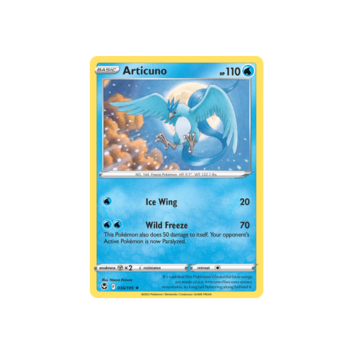 Articuno 036/195 Holo Rare Silver Tempest Pokemon Card Single