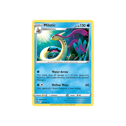 Milotic 040/195 Rare Silver Tempest Pokemon Card Single
