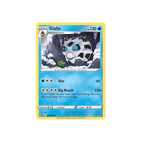 Glalie 042/195 Uncommon Silver Tempest Pokemon Card Single