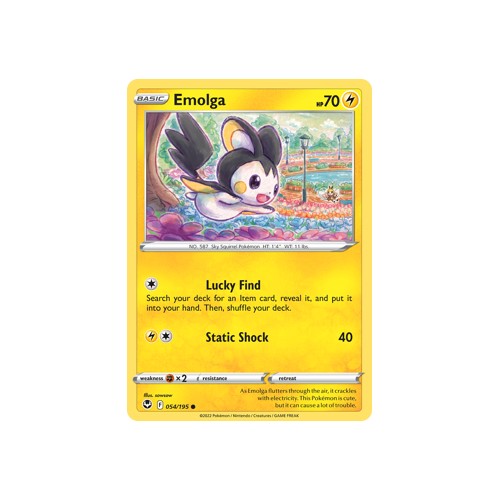 Emolga 054/195 Common Silver Tempest Pokemon Card Single