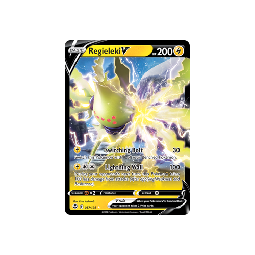 Regieleki V 057/195 Ultra Rare Silver Tempest Pokemon Card Single