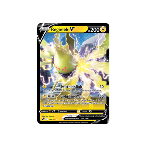 Regieleki V 057/195 Ultra Rare Silver Tempest Pokemon Card Single